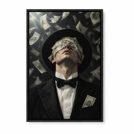 Wealth Blindfold Gentleman — Black Frame finish product view | AUSJOJO
