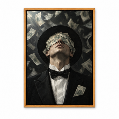 Wealth Blindfold Gentleman — Brown Frame finish product view | AUSJOJO