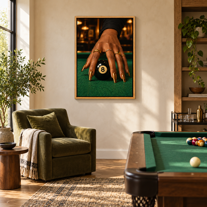 Golden Nails Eight Ball — Brown Frame room scene | AUSJOJO