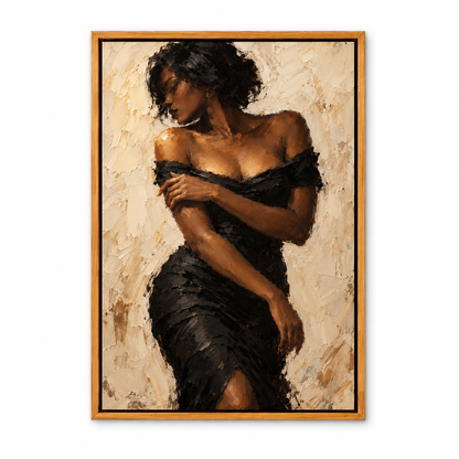 Cream Gestural Black Dress — Brown Frame finish product view | AUSJOJO