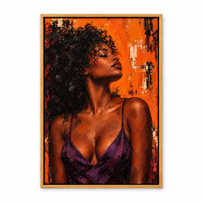 Orange Upward Portrait — Brown Frame finish product view | AUSJOJO