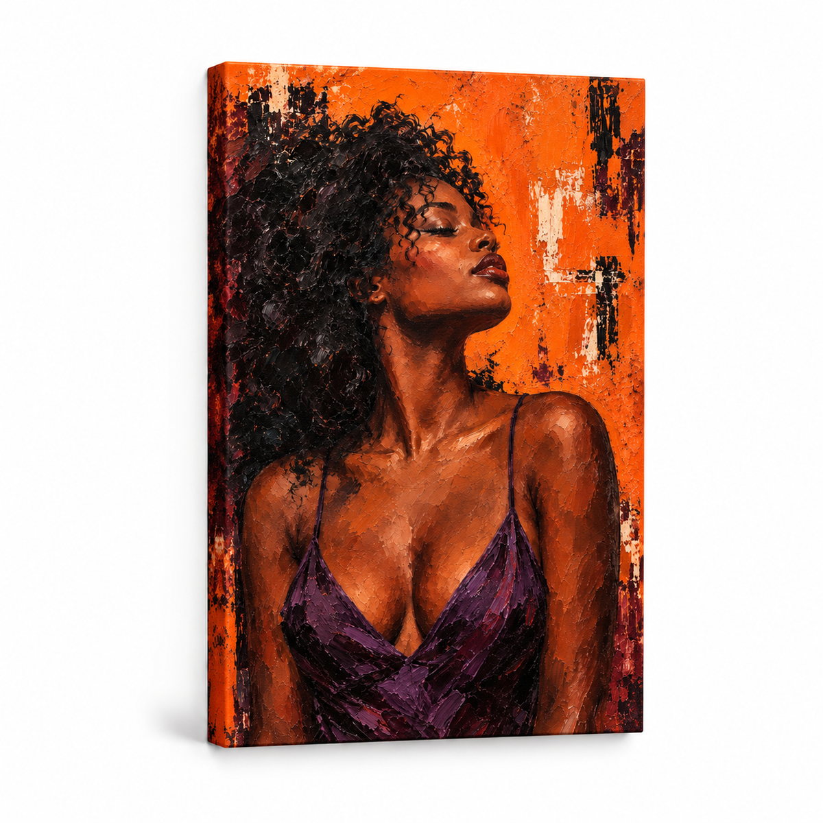 Orange Upward Portrait — Stretched Canvas product view | AUSJOJO