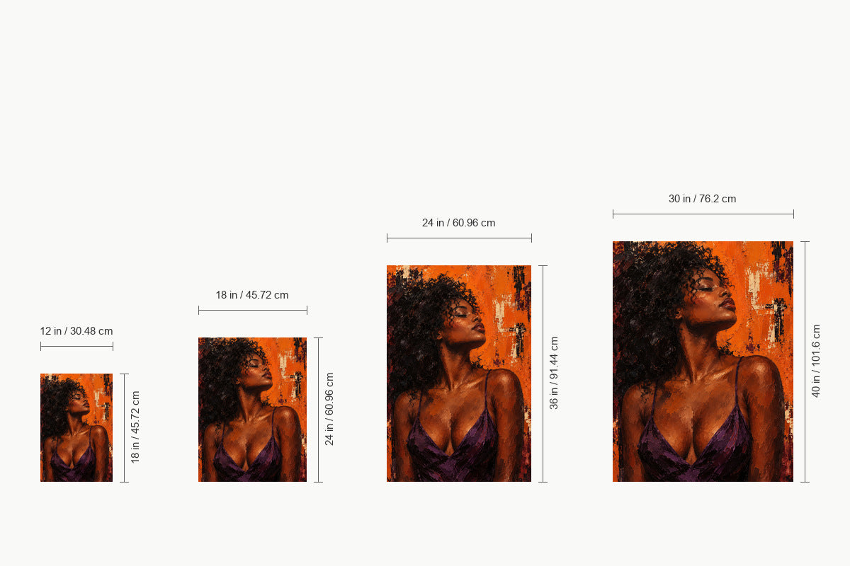 Orange Upward Portrait — size comparison guide | AUSJOJO