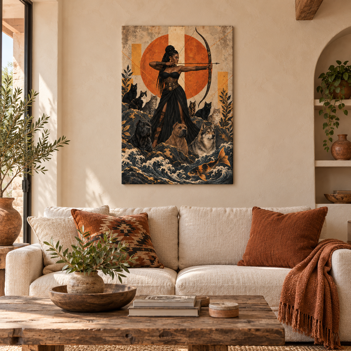 Mythic Female Archer — Brown Frame room scene | AUSJOJO