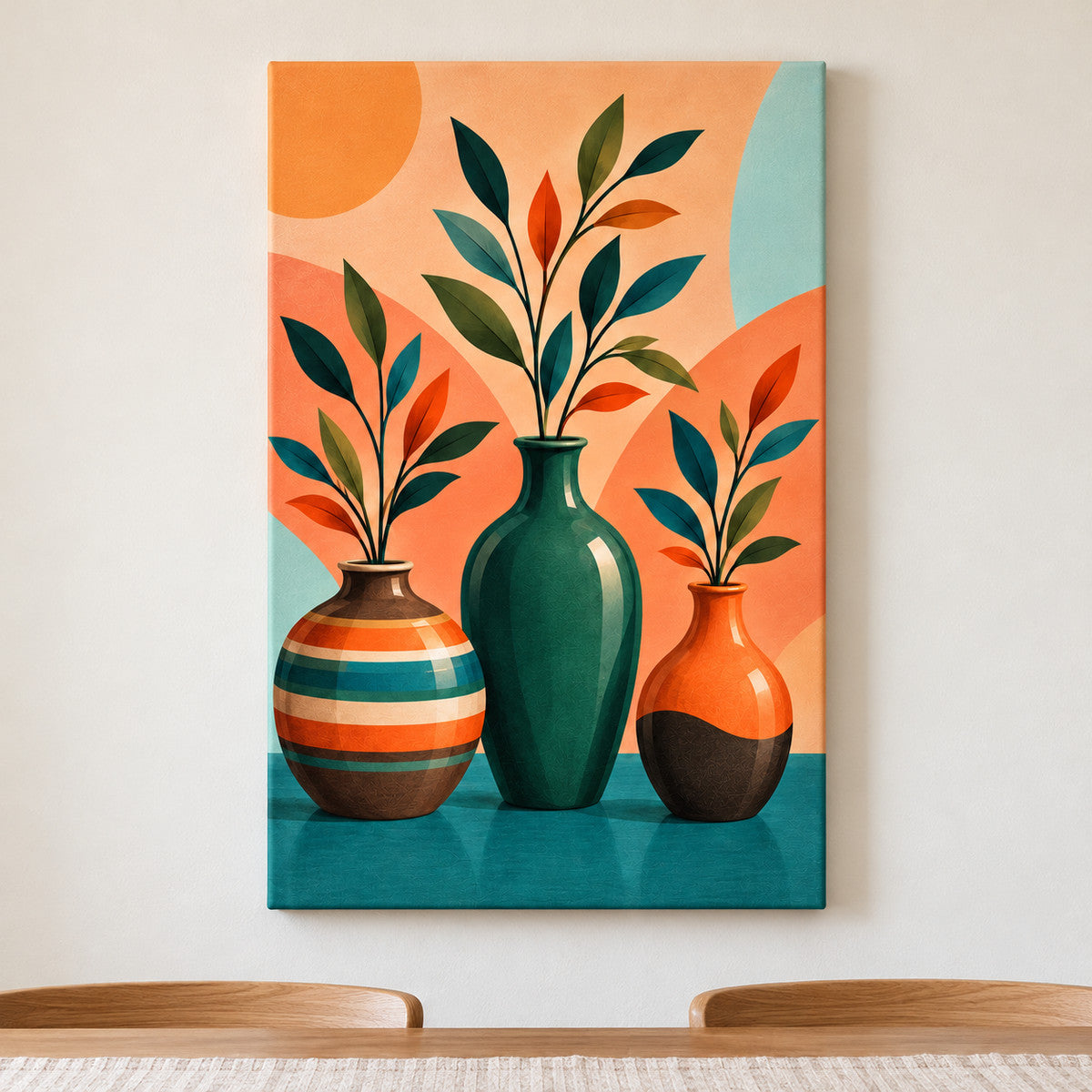Three Botanical Vases — framed artwork main view | AUSJOJO