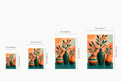 Three Botanical Vases — size comparison guide | AUSJOJO