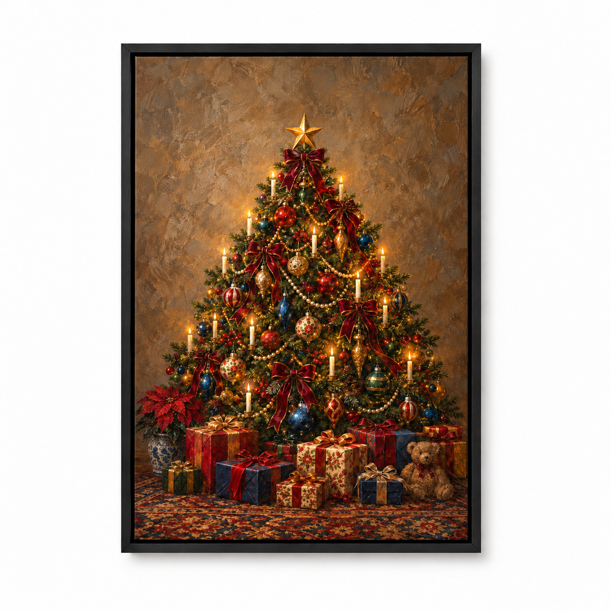 Ornate Vintage Christmas Tree — Black Frame finish product view | AUSJOJO