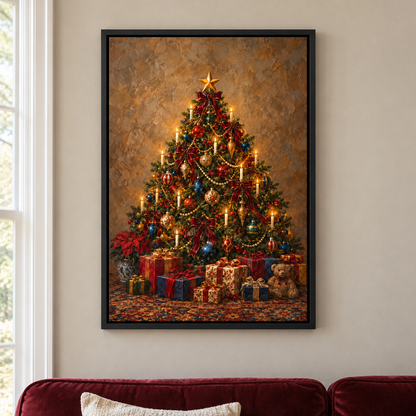 Ornate Vintage Christmas Tree — Black Frame room scene | AUSJOJO
