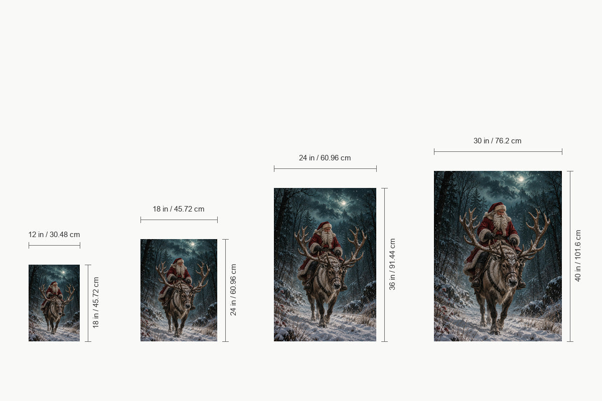Santa Riding Reindeer — size comparison guide | AUSJOJO