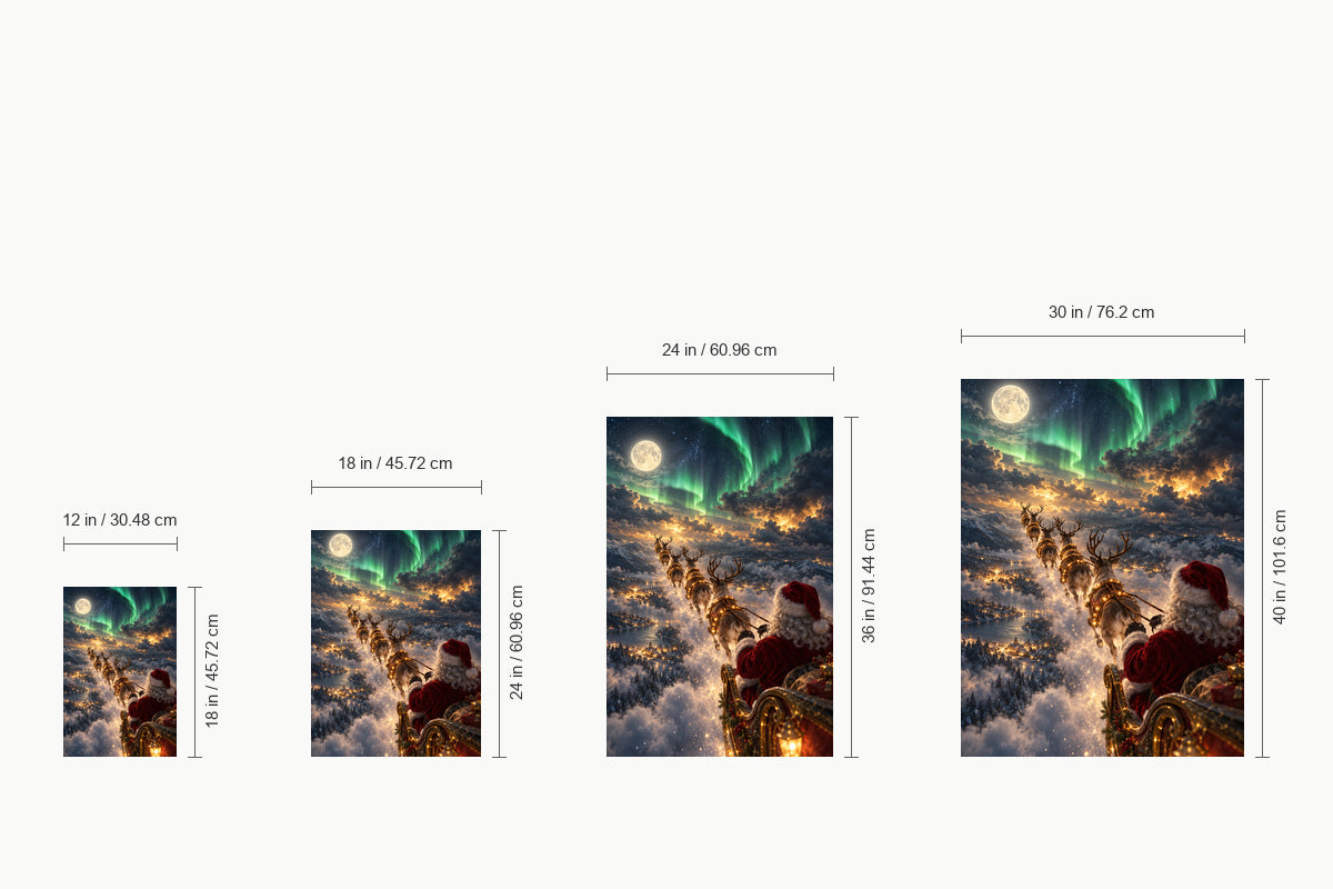 Santa Aurora Sleigh Flight — size comparison guide | AUSJOJO
