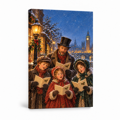 Victorian Christmas Carolers — Stretched Canvas product view | AUSJOJO