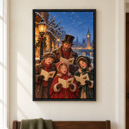 Victorian Christmas Carolers — Black Frame room scene | AUSJOJO
