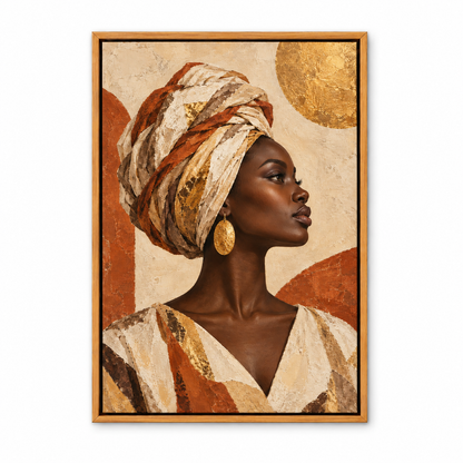 Earthtone Headwrap Woman Profile — Brown Frame finish product view | AUSJOJO