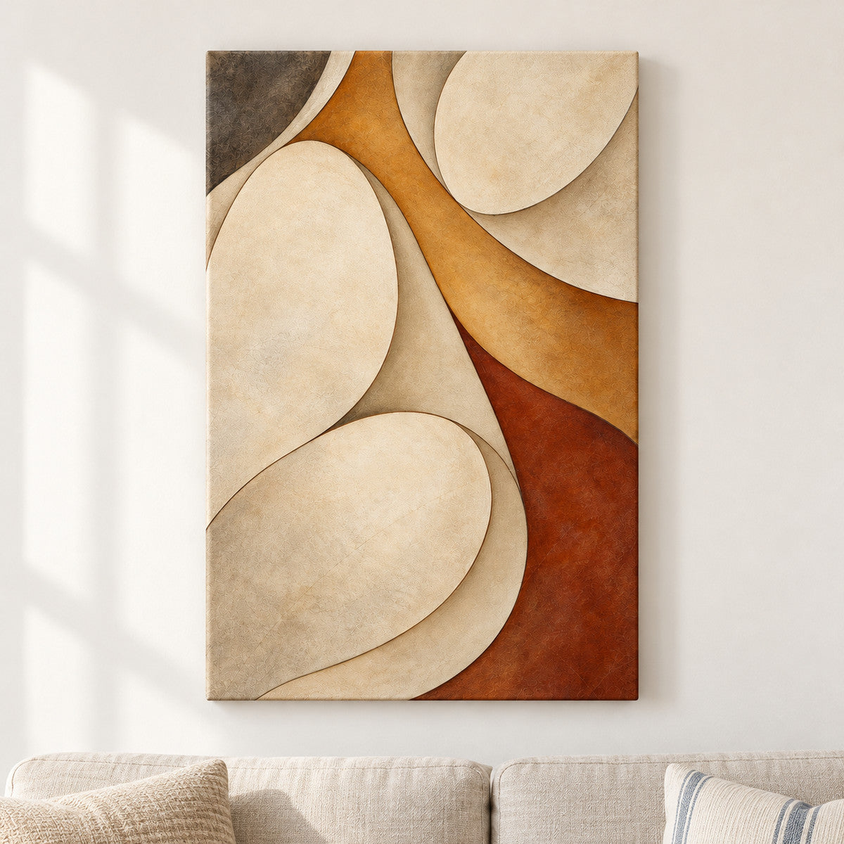 Ivory Organic Teardrop Abstract — framed artwork main view | AUSJOJO