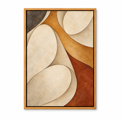 Ivory Organic Teardrop Abstract — Brown Frame finish product view | AUSJOJO