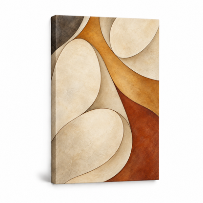Ivory Organic Teardrop Abstract — Stretched Canvas product view | AUSJOJO