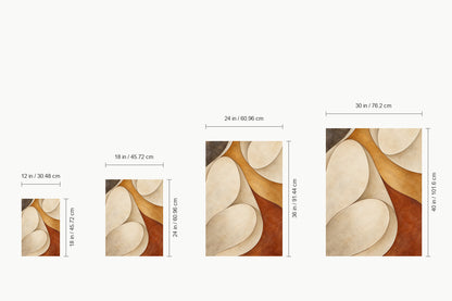 Ivory Organic Teardrop Abstract — size comparison guide | AUSJOJO