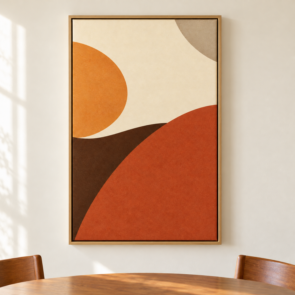 Five Earthtone Organic Color Fields — Black Frame room scene | AUSJOJO