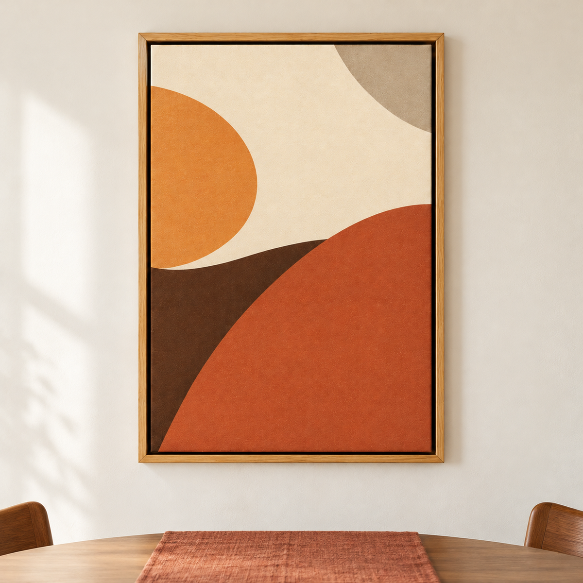 Five Earthtone Organic Color Fields — Brown Frame room scene | AUSJOJO