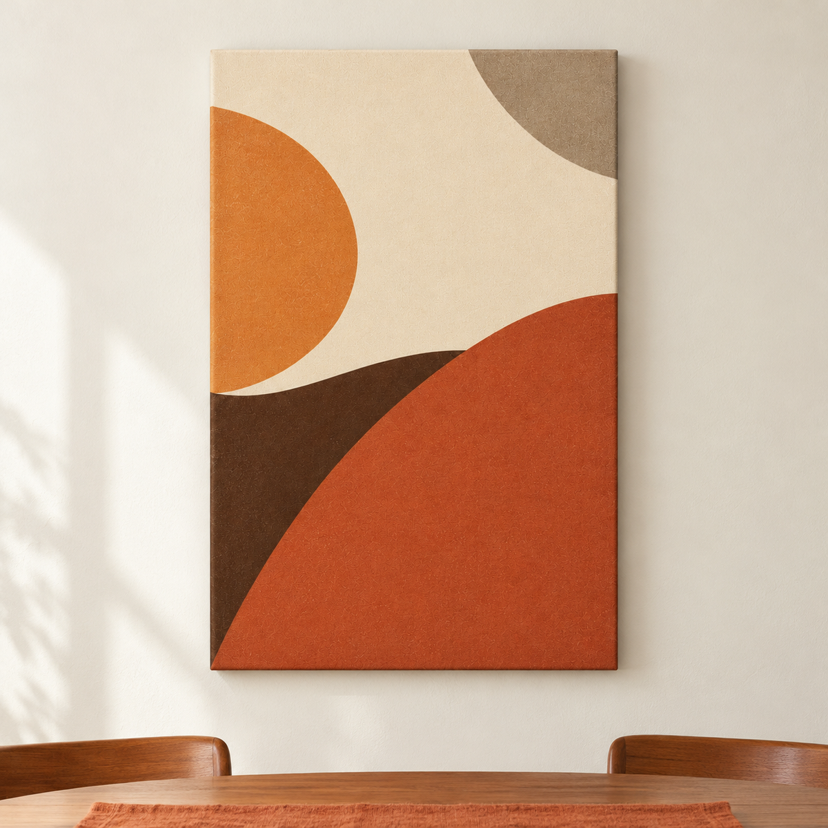 Five Earthtone Organic Color Fields — Stretched Canvas room scene | AUSJOJO