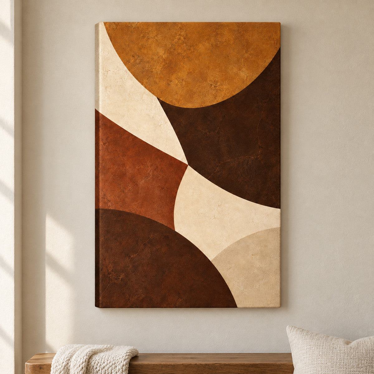 Earthtone Concave Arc Collage — framed artwork main view | AUSJOJO