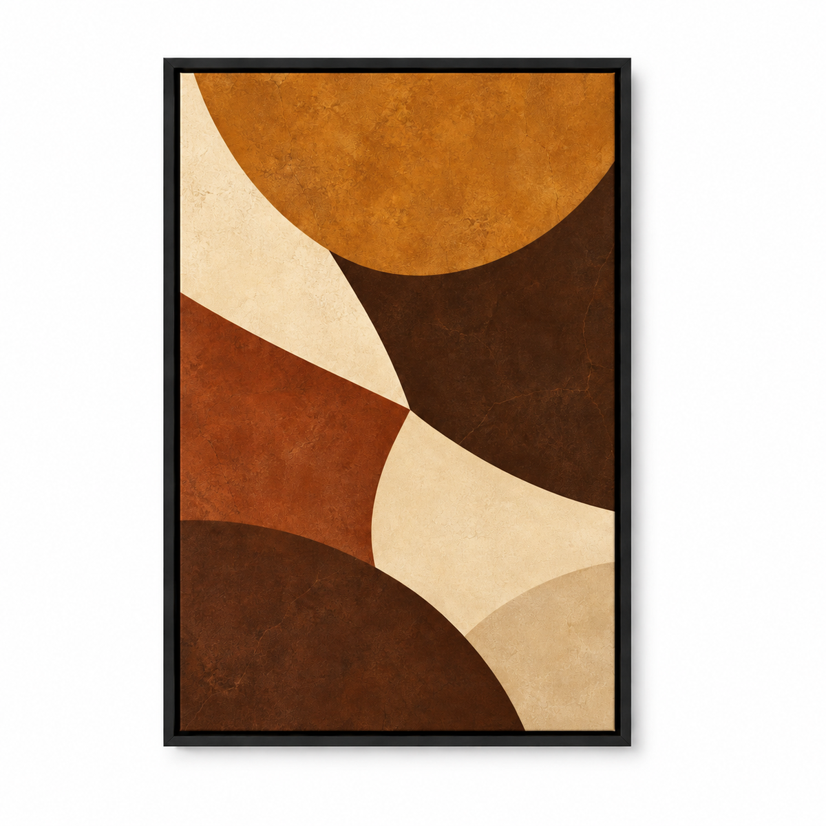 Earthtone Concave Arc Collage — Black Frame finish product view | AUSJOJO