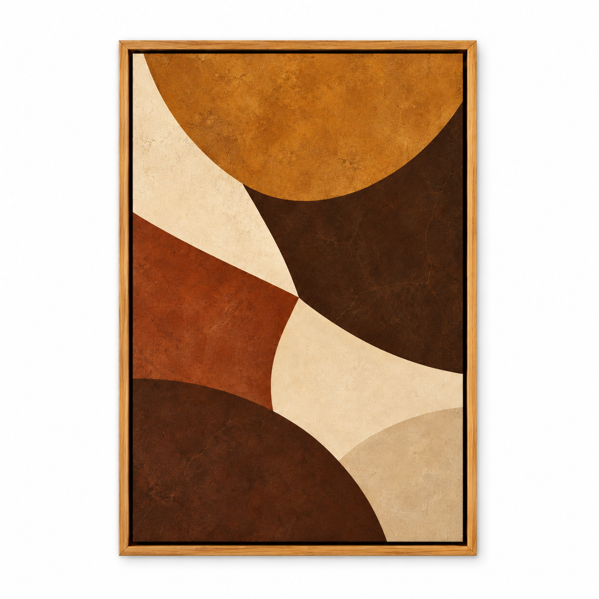 Earthtone Concave Arc Collage — Brown Frame finish product view | AUSJOJO