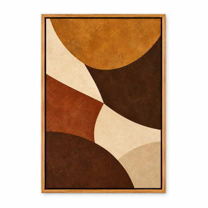 Earthtone Concave Arc Collage — Brown Frame finish product view | AUSJOJO