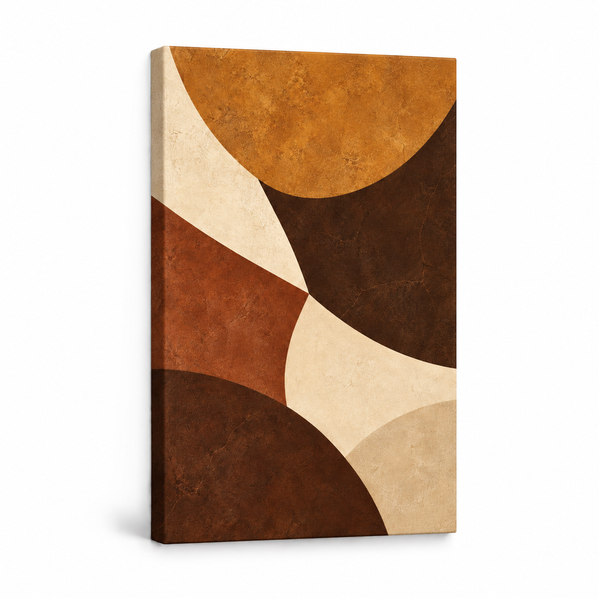 Earthtone Concave Arc Collage — Stretched Canvas product view | AUSJOJO