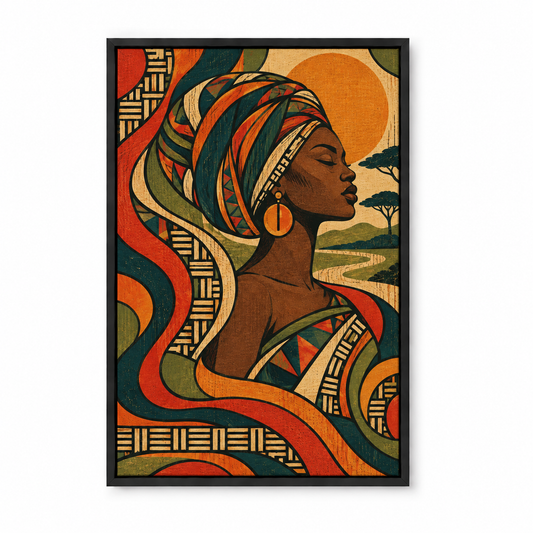 Outlined Retro Organic Weave — Black Frame finish product view | AUSJOJO