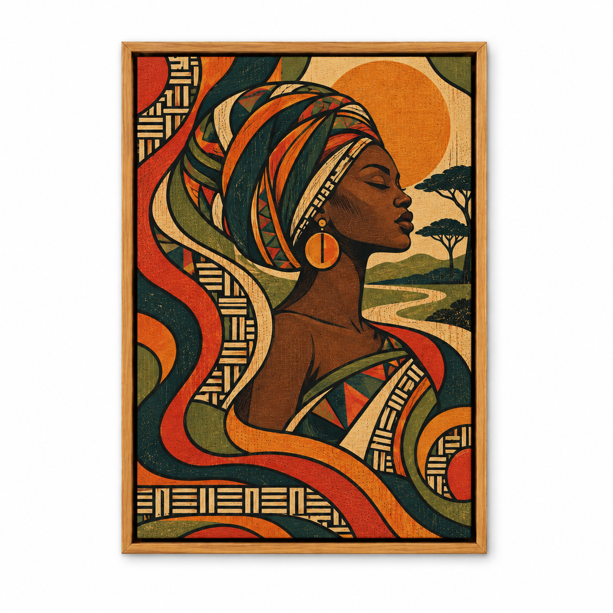 Outlined Retro Organic Weave — Brown Frame finish product view | AUSJOJO