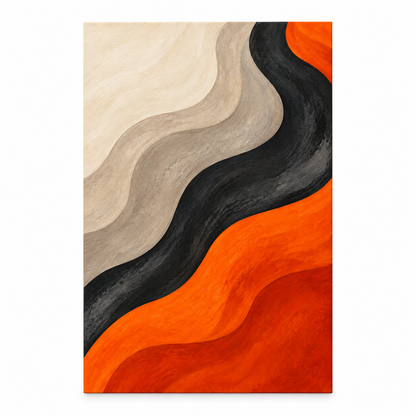 Warm Neutral Flow Abstract — Stretched Canvas product view | AUSJOJO