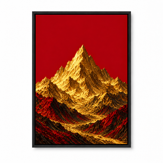 Crimson Sky Golden Mountain — Black Frame finish product view | AUSJOJO