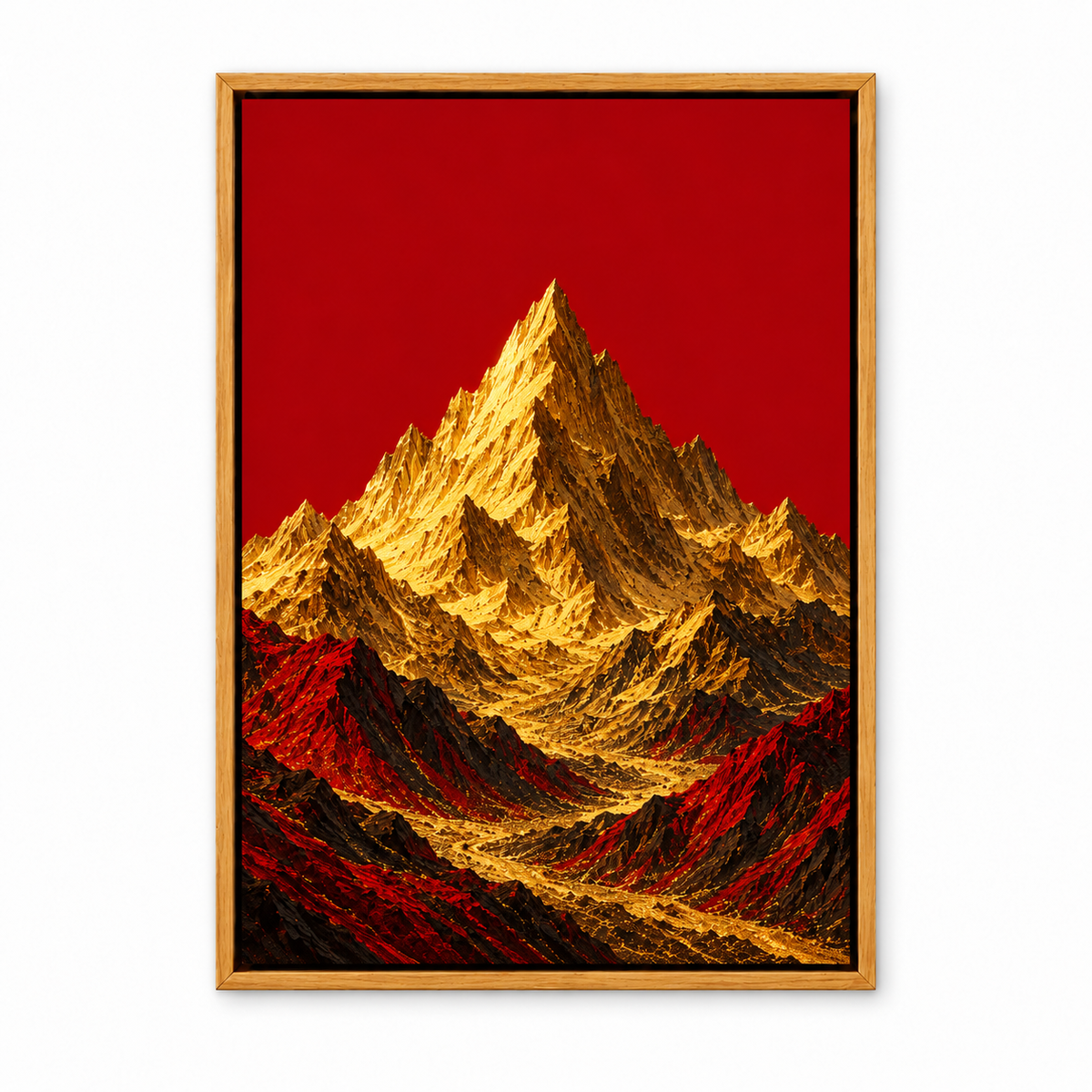 Crimson Sky Golden Mountain — Brown Frame finish product view | AUSJOJO