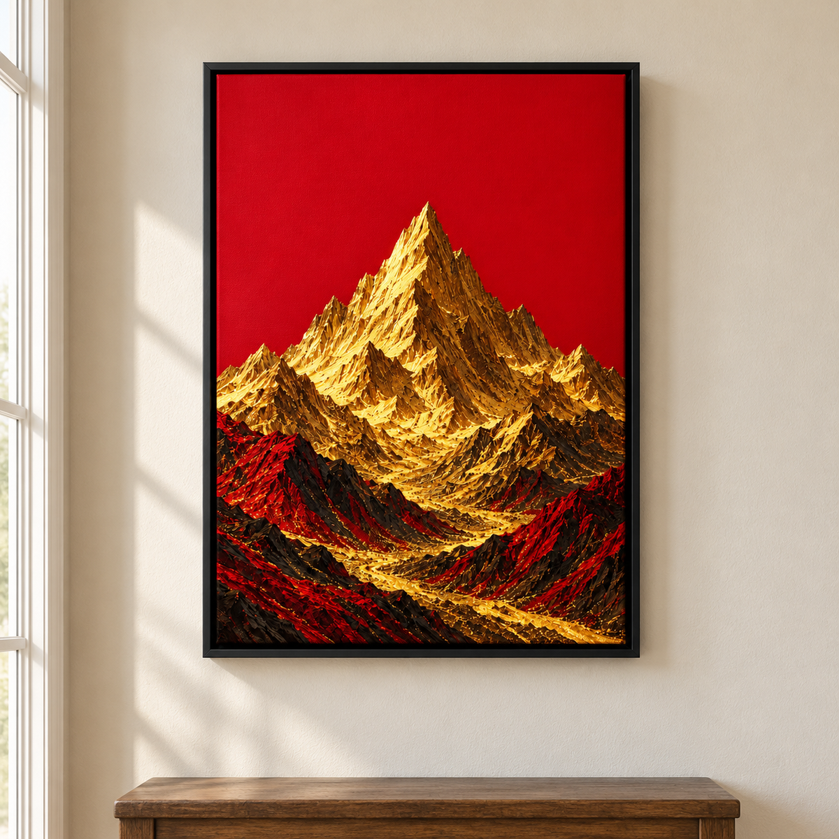 Crimson Sky Golden Mountain — Black Frame room scene | AUSJOJO