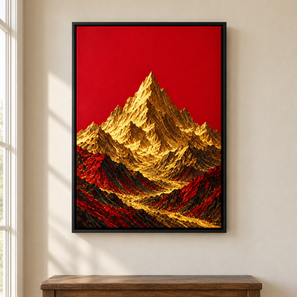 Crimson Sky Golden Mountain — Black Frame room scene | AUSJOJO
