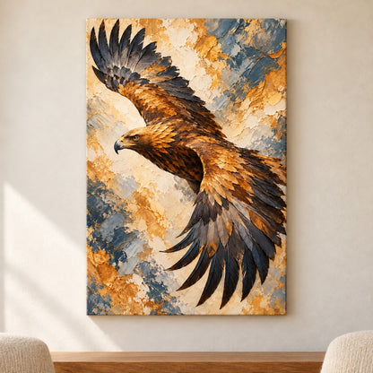 Golden Eagle Impasto Style — framed artwork main view | AUSJOJO