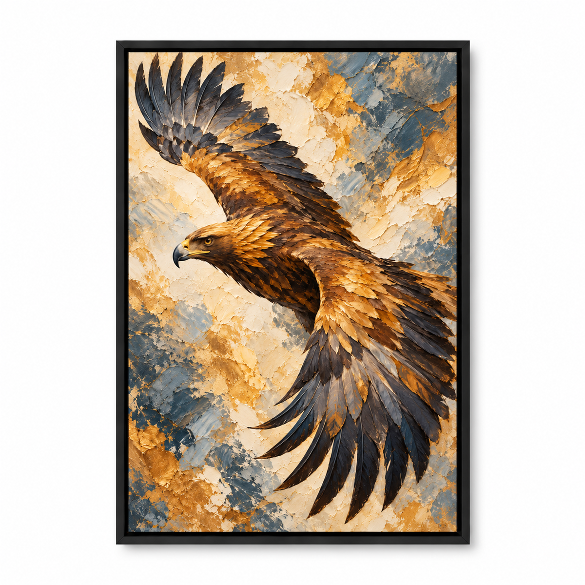 Golden Eagle Impasto Style — Black Frame finish product view | AUSJOJO