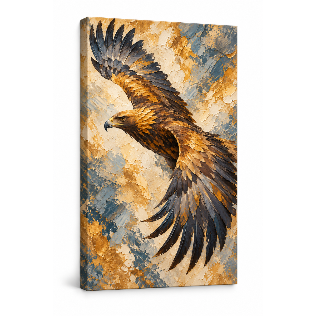Golden Eagle Impasto Style — Stretched Canvas product view | AUSJOJO