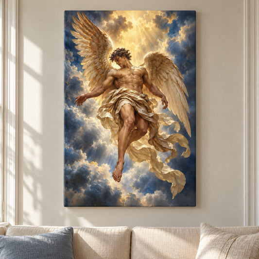 Baroque Celestial Angel — framed artwork main view | AUSJOJO