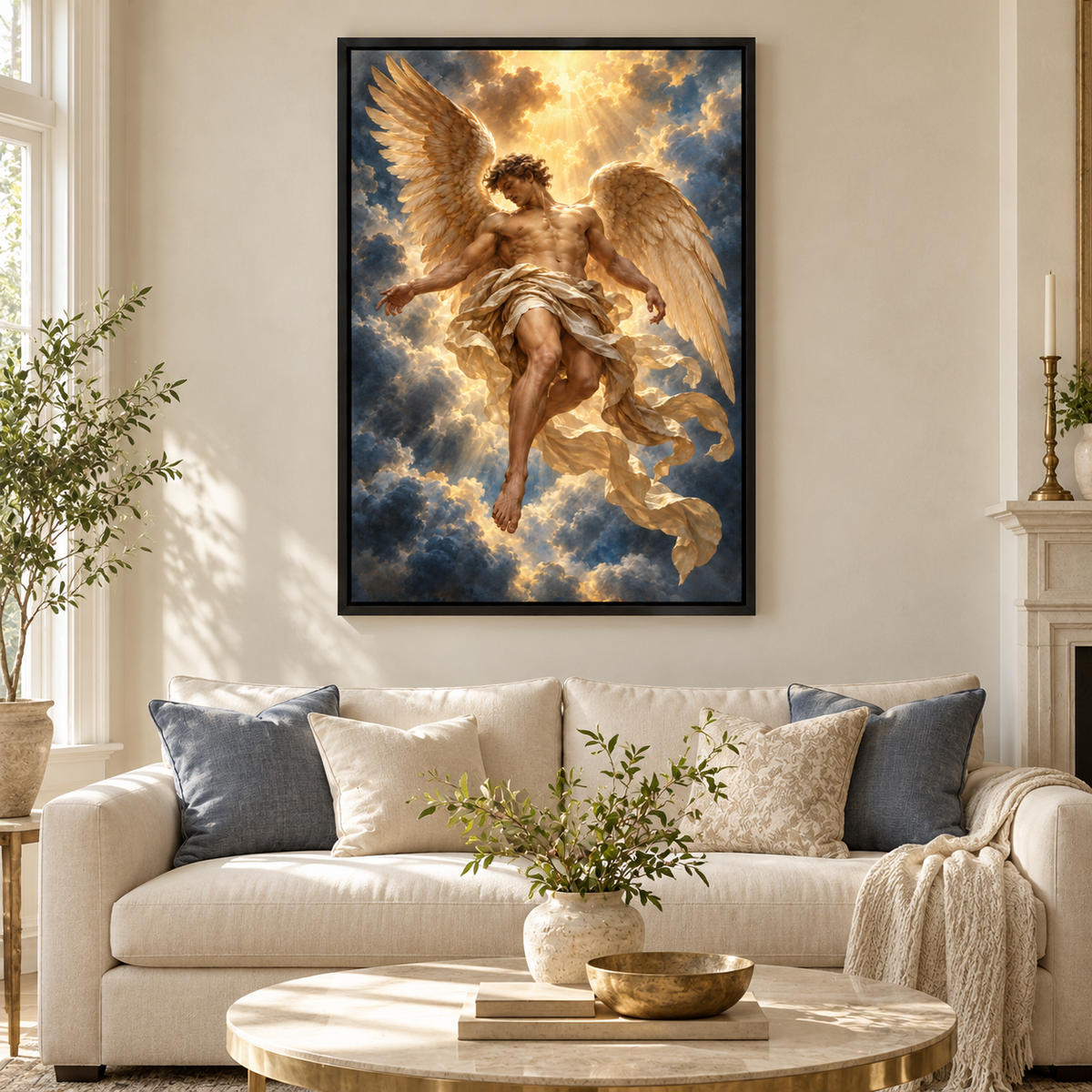 Baroque Celestial Angel — Black Frame room scene | AUSJOJO