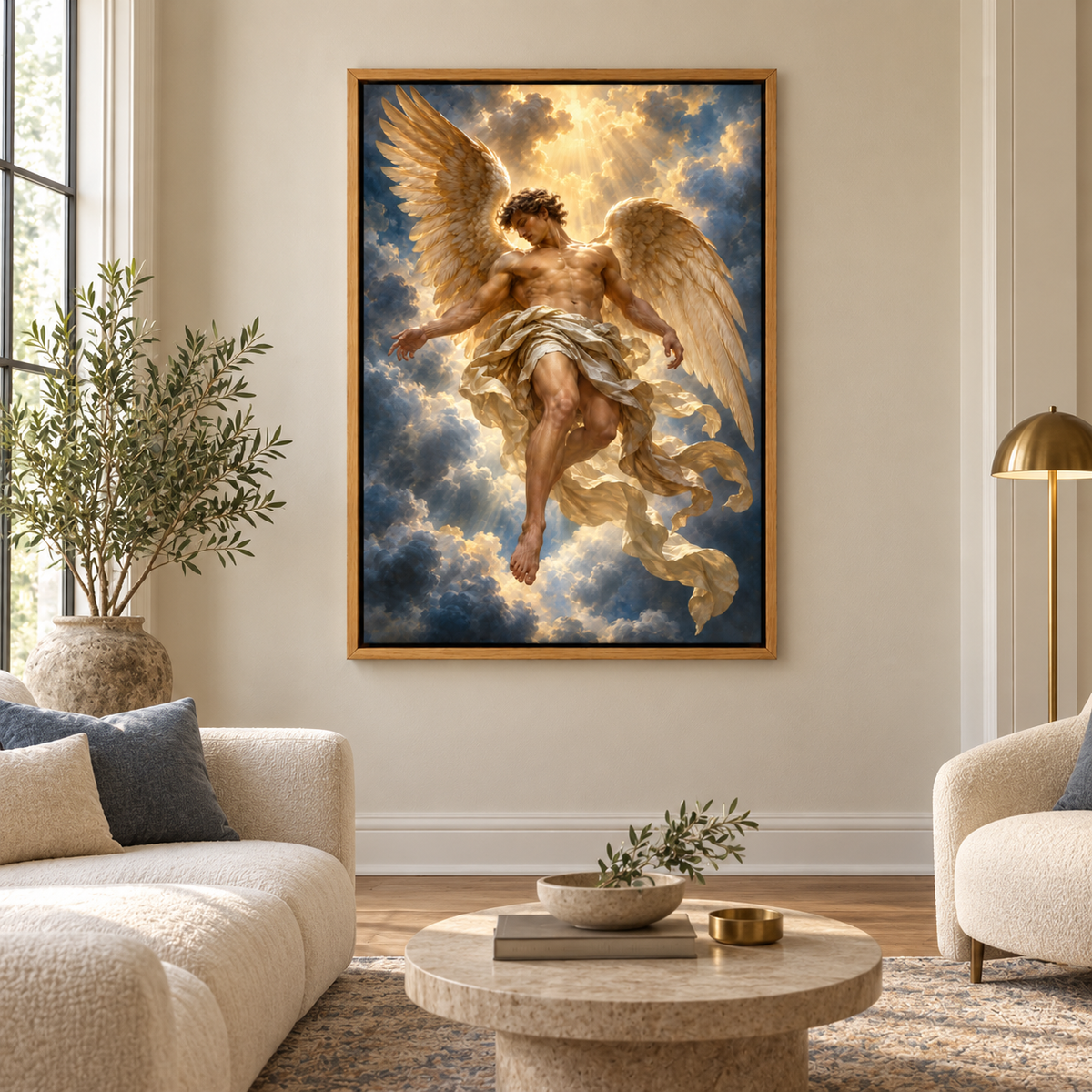 Baroque Celestial Angel — Brown Frame room scene | AUSJOJO