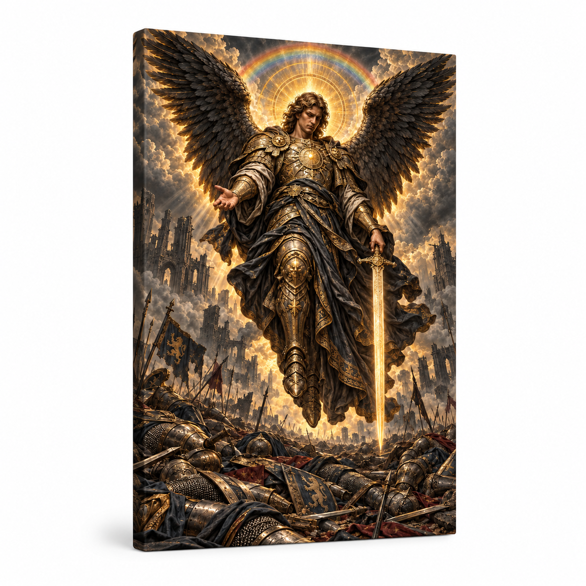 Apocalyptic Judgment Angel — Stretched Canvas product view | AUSJOJO