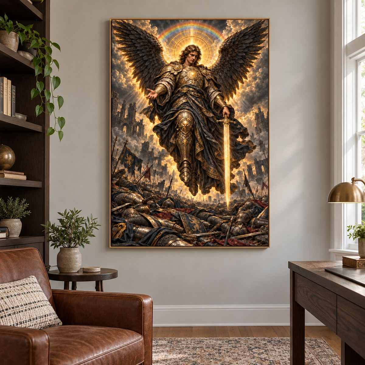 Apocalyptic Judgment Angel — Stretched Canvas room scene | AUSJOJO
