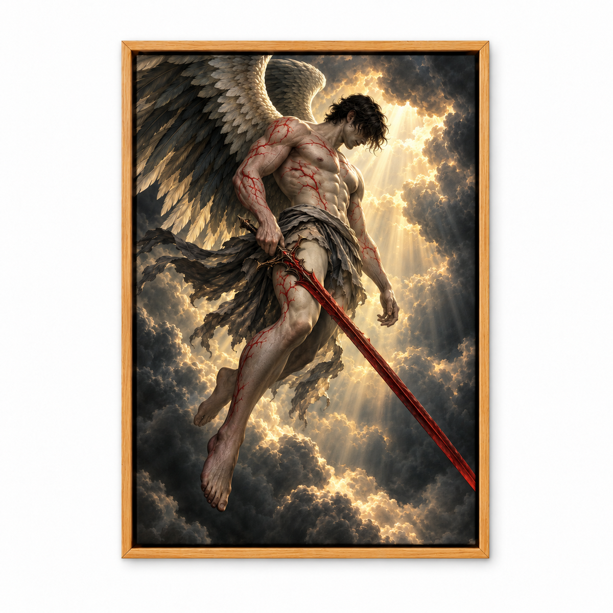 Crimson Sword Winged Warrior — Brown Frame finish product view | AUSJOJO