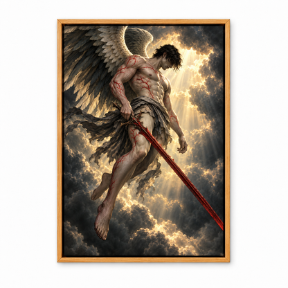 Crimson Sword Winged Warrior — Brown Frame finish product view | AUSJOJO