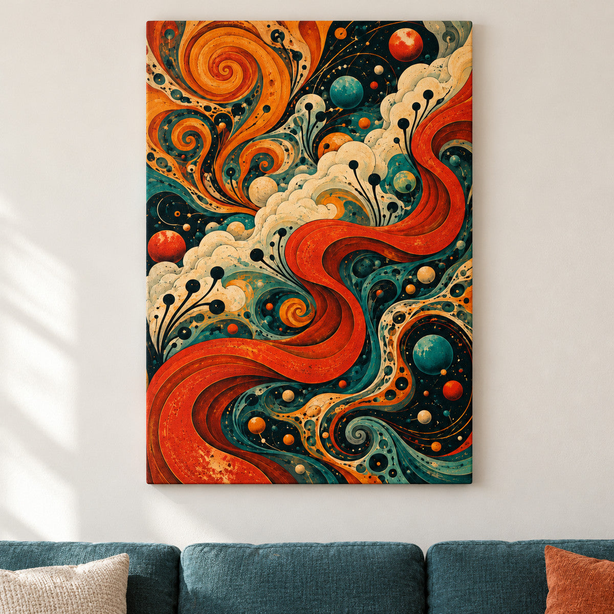 Psychedelic Organic Tendrils Abstract — framed artwork main view | AUSJOJO