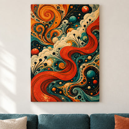 Psychedelic Organic Tendrils Abstract — framed artwork main view | AUSJOJO