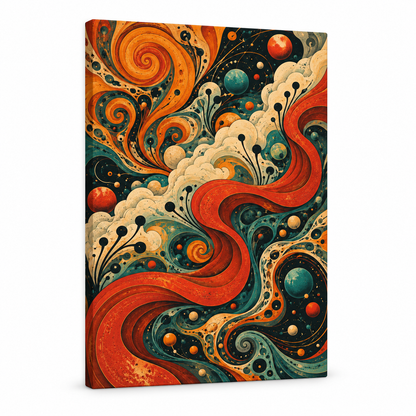 Psychedelic Organic Tendrils Abstract — Stretched Canvas product view | AUSJOJO