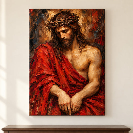 Crown of Thorns Jesus Expressionist — framed artwork main view | AUSJOJO